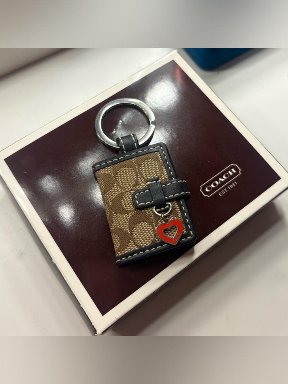 Vintage Coach Photo Keychain